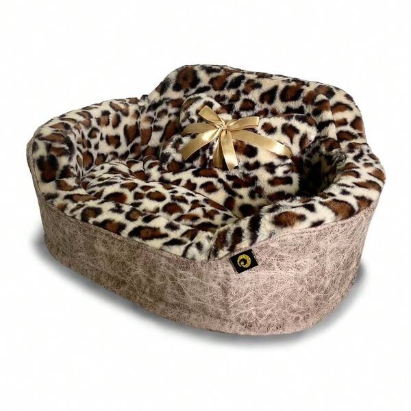Leopard Princess Cat Dog Bed  Small