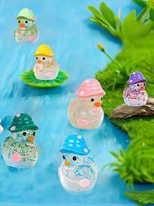 混合夜光树脂装饰件、绿色迷你景观装饰、迷你鸭子夜灯挂饰、全新夜灯微型动物树脂工艺品、可爱夜光闪光迷你鸭子、戴帽子的迷你鸭子、荧光仙女花园装饰、可爱动物微景观、适用于迷你花园和水族馆的 DIY 配件、微景观鱼缸挂饰、户外花园挂饰生日毕业最佳礼物 - 彩色 - 查看 4