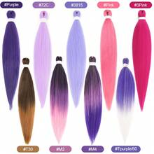 Długie fioletowe warkocze, wstępnie rozciągnięte syntetyczne przedłużki do warkoczy, fioletowe przedłużki do włosów na imprezę sceniczną, kostium na Halloween i Boże Narodzenie