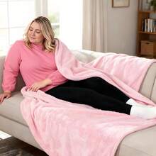 Autumn/Winter Wearable Warm Blanket, Slouchy Hooded Fleece Cloak, Flannel Sleep Throw Blanket, Soft Cozy Warm And Skin-Friendly, Hand Wash Gently Or Machine Wash With Laundry Bag - Multicolor - View 4
