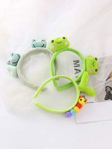 1pc Women's Cute Cartoon Caterpillar Flower Headband, Green Sprout Small Flower Funny Headpiece For Makeup, Facial Mask, Hair Styling