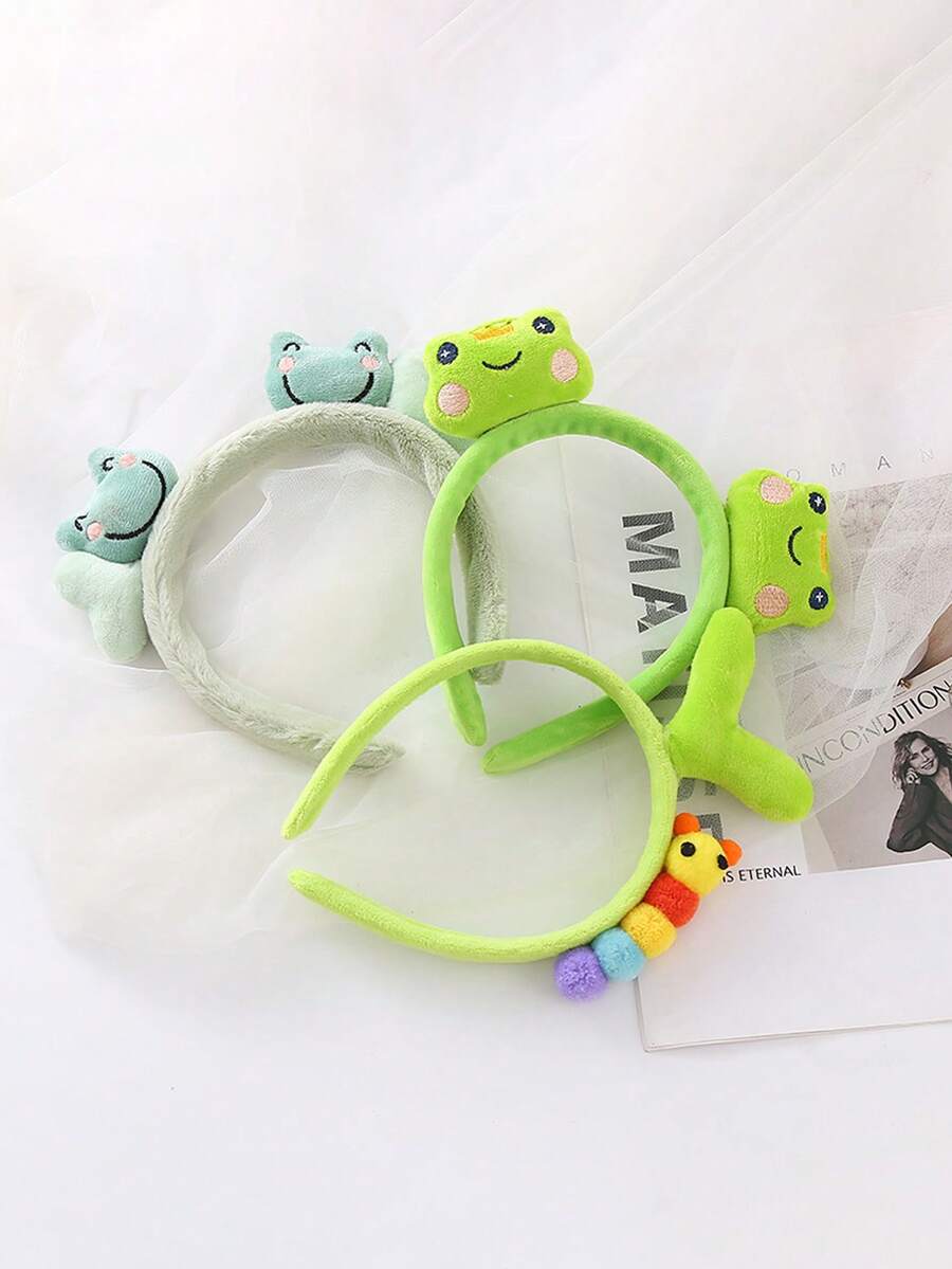 1pc Women's Cute Cartoon Caterpillar Flower Headband, Green Sprout Small Flower Funny Headpiece For Makeup, Facial Mask, Hair Styling