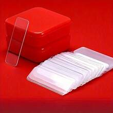 60pcs Double-Sided Tape - Strong Waterproof Removable Reusable No Residue, Suitable For Walls, Posters, Crafts, Chinese New Year Decorations - With Red Storage Box - Home, Office, School Party Decor, Office Supplies, Durable Material, Portable Packaging, Suitable For Professionals