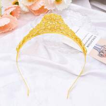 1件金色亮片硬币流苏发饰链，纯色波西米亚风锌合金，四季嘉年华头饰，Y2K风格服饰，婚礼，发饰，准新娘，女士发饰 - 金色 - 查看 8