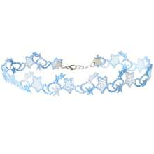 1/4/5/6pcs Handmade Lolita Accessories Women's Neckband Bowknot Blue Heart Pendant Choker Collarbone Chain Butterfly Necklace Suitable For Comic Exhibition Activities Necklace - 5#藍色漸層星星蕾絲 - 查看 12