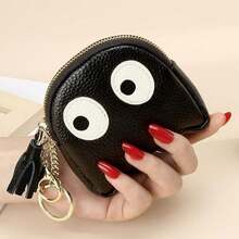 Cute Cartoon Genuine Leather Mini Coin Purse With Keychain Pouch Card Holder Organized Zip-Around Purse For Women - For Everyday Use - Perfect Gift For Girls & Teens - 粉色 - 查看 2