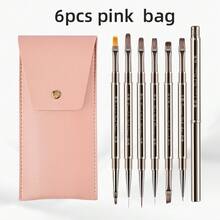 3 pièces Brosse à ongles pour liner français 3D, 1/6 pièces, gel UV, nettoyage, aérographe pour ongles, colle à ongles, poussière, art acrylique, jeux de brosses à ongles - Multicolore - Voir 13