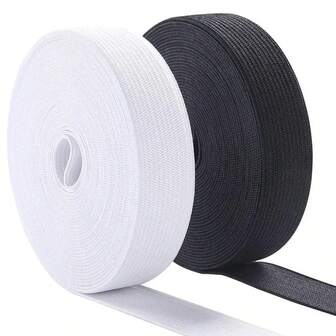 1 rollo de 5m/197 pulgadas Banda E High duradera de alta calidad, adecuada para diversos trabajos de costura DIY/Pantalones, cinturas/Lencería, accesorios de coser/mentmento, también se puede usar para voltear, sellar, bandas de goma de oficina y organización del hogar