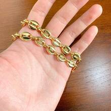 HIJONES Stainless Steel Coffee Beans Chain Necklace Bracelet Men Women Minimalist Chunky Hop Jewelry - Vàng 9mm - Xem 3