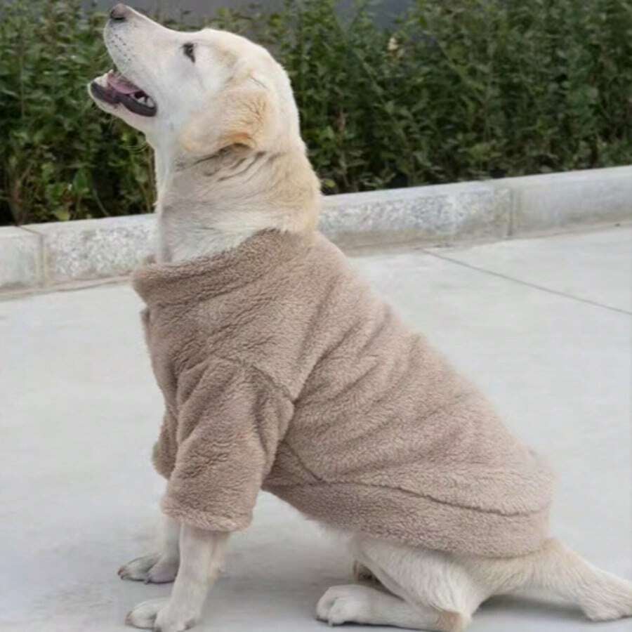 1 件多功能仿麂皮保暖宠物衣服，适合贵宾犬、泰迪犬等小型犬，秋冬 - 咖啡棕 - 查看 1