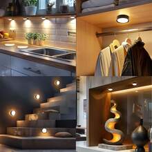 3 pièces Éclairage sous meuble, appliques murales, lampes de peinture LED, lampes d'affichage d'art, éclairage de meuble avec télécommande, variateur et fonction de minuterie, alimenté par piles (piles non incluses), 3 modes d'éclairage, convient pour galerie d'art, studio, chambre à coucher (blanc, noir, doré) - CW - Voir 10