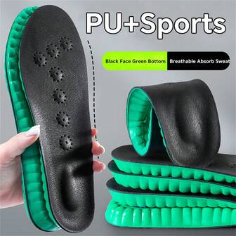 1 par mjuka sulor med luftkudde i PU-läder - stötdämpande, andningsbara för män och kvinnor
