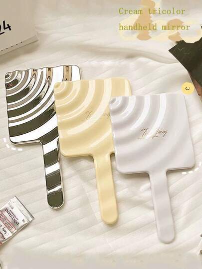 1 pezzo Specchio portatile di alta qualità, stile coreano con superficie ad alta definizione, specchio compatto di lusso per trucco adatto a studenti e donne