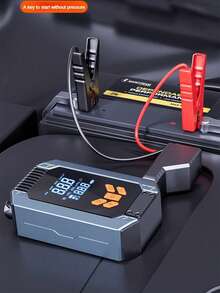 Tragbarer Autostarthilfe mit Luftkompressor, 2500A Spitze (8,0 L Benzin, 6,5 L), 150 PSI Reifenaufpumper, 12V Autobatterie-Booster, mit LED Licht