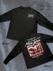 King Of The Ring 1986 Mike Tyson Heavyweight Champion Of The World Graphic On This Long Sleeve 1pcs Tee Shows Boxing Legend Sports For Fan 100% Cotton Classic Round Neck. - 黑色 - 查看 7