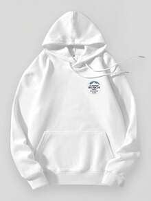 Aged Washed Cotton Crew Neck 270g Double-Sided Printing Back "American Flag, Mountains & RED, WHITE AND BUSCH LIGHT Text" Art Graphic Y2k,Soulja,Concert,Halloween,Gothic,Vintage,Streetwear Graphic,009-AB - 白色 - 查看 3