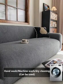 1 Vỏ bọc ghế sofa Jacquard sang trọng, Bảo vệ ghế sofa màu trơn, Thân thiện với thú cưng, Chống trượt, Chống bụi bẩn, Chống trầy xước, Phù hợp với mọi mùa, Co giãn, Có thể giặt bằng máy, Phù hợp với ghế sofa 1/2/3/4 chỗ ngồi, Chống thấm nước - Màu xám đen - Xem 4