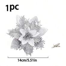 20 piezas/10 piezas/2 piezas Flor de Pascua artificial multicolor, decoraciones de árbol de Navidad con flores de Pascua, flores de Pascua con malla hueca brillante, decoraciones navideñas, accesorios festivos, árbol de Navidad, corona, adornos de árbol de Navidad con flores de Pascua brillantes, decoración navideña DIY corona de flores de Pascua, decoraciones de fiesta Navidad Decoración 2025 Decoración de Navidad 2025