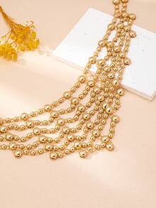 1 buc colier cerc metalic auriu, stil boem, pentru femei, modă elegantă vintage exagerată, potrivit pentru plajă, petrecere, banchet și purtare zilnică