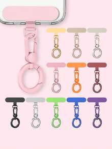 360°旋转手机挂绳夹 - 多功能金属手机配件，便捷携带支架 - 彩色 - 查看 1