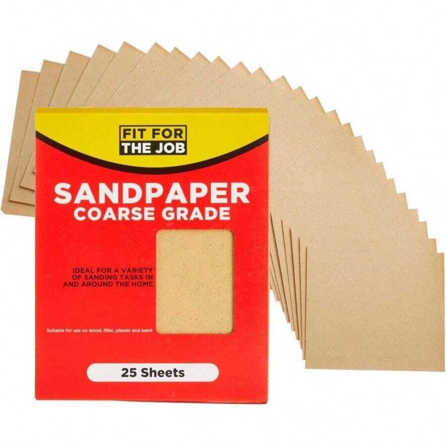 10 Large A4 Size Sheets Sandpaper Assorted Grades Sanding Wood, Furniture, Metal, Plaster Home Improvement, Decorating More - 3x Fine, 4x Medium, 3x Coarse 11x9 Inch 230x280mm - 粗+25包 - 查看 1
