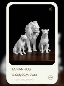 Lion Family Sculpture Kit Decorative Luxury - Modern For Living Room Office Bedroom Exclusive Sophisticated Gift - 摩卡棕 - 查看 3