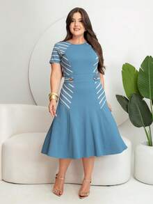 Midi Godet Dress Evangelical Fashion M, G And GG - Màu xanh lam - Xem 1