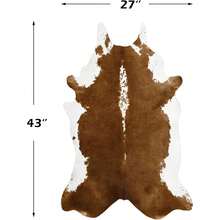 Faux Cowhide Rug, Cow Print, Rustic Western Rugs For Living Room Bedroom, Irregular Animal Skin Hides, 4.6 X 5.2ft, Anti-Skid Cool Carpets For Cowboy Cowgirl Home Decor, Khaki Brown - 焦糖 - 查看 2