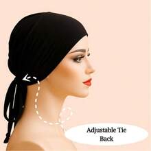 可调节系带发带、头巾帽、带衬里的头巾帽、女士围巾式发带 - 彩色 - 查看 6