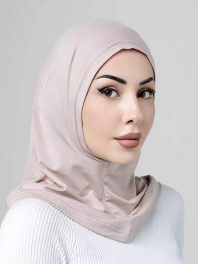 1 Peça Touca Hijab para Mulheres, Estilo Médio-Oriental/Árabe/Dubai/Turco Muçulmano, Cor Sólida Clássica Minimalista Moda Casual Elegante Modesta, Tecido Macio Tipo Seda Modal, Hijab Turbante Jersey 2 em 1 Respirável e Confortável com Aba Longa, Adequado para o Dia a Dia, Festivais, Reuniões, Culto