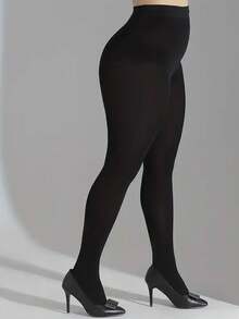 1 Pair/2 Pairs Black Plus Size Tights, Loose Fit, High Density Ultra-Thin High Stretch Tights Suitable For Everyday Wear (Please Refer To The Size Chart When Purchasing, Do Not Leave Negative Reviews Due To Inappropriate Length Or Width, The Size Chart Is Provided), Cozy - Black - View 7