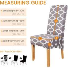 Large Size High Back Strench Knitted Dining Chair Covers Set Of 6, Elastic Kitchen Chair Slipcovers Removable Nonslip Hotel Dining Room Ceremony Banquet Wedding Party 6 Pack - Grey-btc01 + 4 Pack - View 4