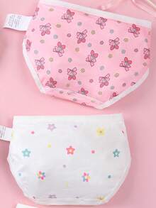 6条/包 女童新款可爱碎花蝴蝶结印花柔软舒适纯棉内裤