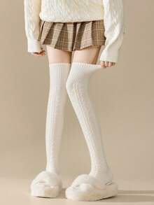 5/3/1 双性感红色蝴蝶结过膝袜，白色蝴蝶结过膝袜，适合圣诞节、万圣节 - 彩色 - 查看 4