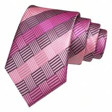 1/2/3/5 Stücke Herren Rosa gestreifte karierte Krawatte, Einstecktuch, Silber Krawattennadel, Manschettenknöpfe und Anstecknadel Kombinations-Set, geeignet für Arbeitsplatz, Geschäft, Meetings, Hochzeiten, Abschlussfeierlichkeiten und andere Anlässe, tolles Geschenk für Herren Geburtstag, Thanksgiving, Weihnachten, Neujahr
