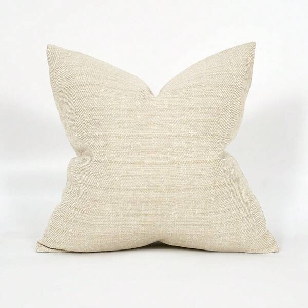 1 件套奢华装饰亚麻抱枕套，方形沙发靠垫套，现代编织枕套，无填充，适合沙发、客厅、卧室、农舍，也可作为礼物，四季皆宜