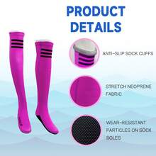 HISEA 1 Pair Women's Long Diving Socks; Women's Beach Snorkeling And Swimming Socks; Goddess Extended Beach Socks - Hot Pink - View 5