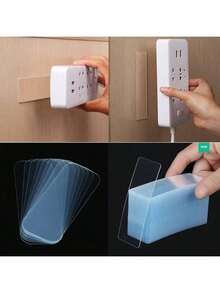 60 片可重复使用双面胶带 - 防水、可移除、透明壁挂条 - 非常适合农历新年对联