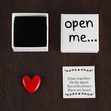 1pc Charming Open Me Gift Box - With Resin Heart And Message Card - Perfect For Birthdays, Weddings, Anniversaries, Valentine's Day And Special Occasions