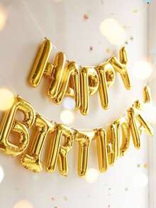 44pcs 16-Inch Gold Happy Birthday Letter Foil Balloon Set, Includes Gold & White Latex Balloons And Heart Foil Balloons, English Happy Birthday Letter Decoration, Party Scene Decor, Happy Birthday, Gold Champagne Balloons, Home Party Background Decor, New Year, Graduation, Birthday Party Decoration