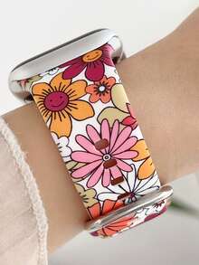 1pc Sunflower Print Silicone Watch Bands Compatible With Apple Watch Band 38mm 40mm 41mm 42mm 4mm 45mm 49mm (S10 42 )Mm (S10 46)Mm Women,Fashion Floral Design Comfortable Replaceable Waterproof Sports Strap Compatible With Iwatch Series 11 Ultra 3 SE3 Ultra 2 S10 SE2 9 8 7 SE 6 5 4 3 2 1, Sporty & Fashionable Smart Watch Strap, Women Watchbands, Fine Women Fashion Watch Accessories