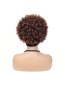 Curly Wigs For  Women, Headband Wigs With Bangs, Synthetic Short Afro Kinky Curly Wig With Headband Attached, Drawstring High Afro Puff Brown Curly Wig Turban - Đồng - Xem 5