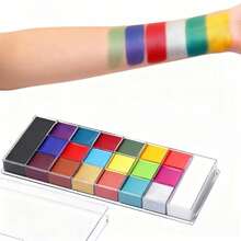 JIHUIPAI 20 Colors Face Paint Palette, Body Art Makeup For Stage, Halloween & Christmas Costume - Multicolor - View 8