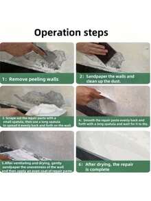 Wall Repair Kit With Scraper - Quick Set Drywall Patch, Hole And Crack Filler, Lime-Based Finish, Adhesive Plaster Wall Mending, White, Plastic Material, Easy To Use For Home Repairs