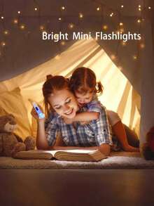 12个装 - 2.8英寸迷你手电筒,LED照明,实用礼品钥匙扣LED吊坠,颜色随机:橙色、黄色、绿色和白色。生日派对礼物、家庭奖励、课堂奖品和返校礼物、婴儿派对礼物,深受男孩女孩喜爱,可用作皮纳塔填充物 - (4种随机颜色)不可充电,电池供电! - 彩色 - 查看 8