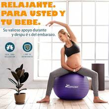 Pelota de Pilates Pelota de Ejercicio para Yoga, Embarazo, Abdominales y Ejercicios Básicos - Incluye Bomba de Aire - Morado - Ver 6