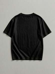 Basic Gothic Skull And Cross T-Shirt Men's Shirt - màu đen - Xem 2