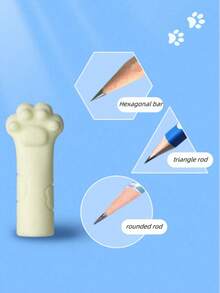 1 包 30 个可爱猫爪硅胶铅笔帽，卡通笔尖保护器，柔软铅笔头套，防污办公文具，便携式口袋笔筒 - 彩色 - 查看 7