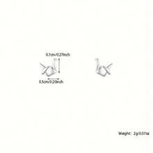 Simple Silvery-Plated Paper Crane Stud Earrings For Women - Japanese-Korean Style, Anti-Allergic Copper Material, Suitable For Casual Outfits Or Gifts - Multicolor - View 4