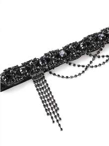 BABEYOND 1920s Flapper Headpiece Roaring 20s Headband Great Gatsby Headband Chain For Women Vintage Hair Accessory - 黑色 - 查看 5